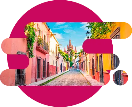 Calles de puebla coloridas