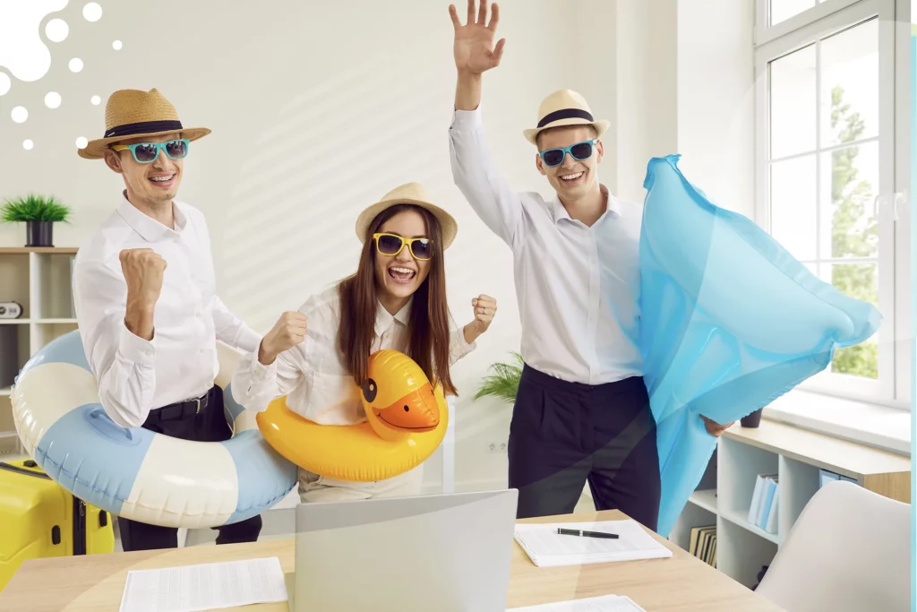Amigos listos para las vacaciones