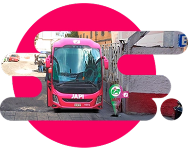 autobús Japi en punto de abordaje Tepito