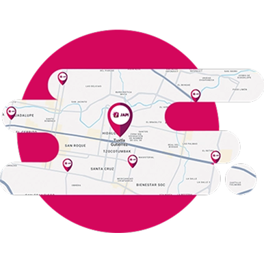 punto de abordaje Tuxtla mapa Japi