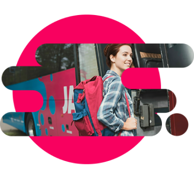 mujer embarcando en autobús Japi