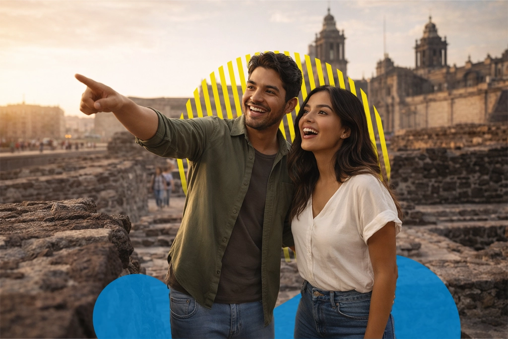 pareja señalando en el centro histórico | JAPI