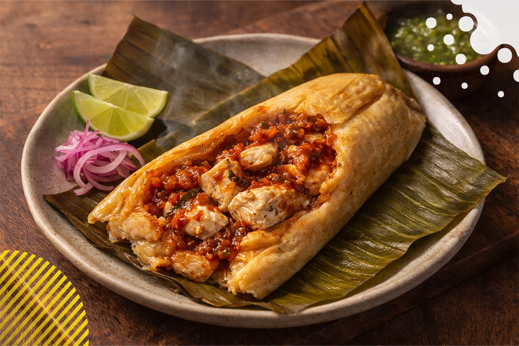 relleno de un tamal en un plato | JAPI