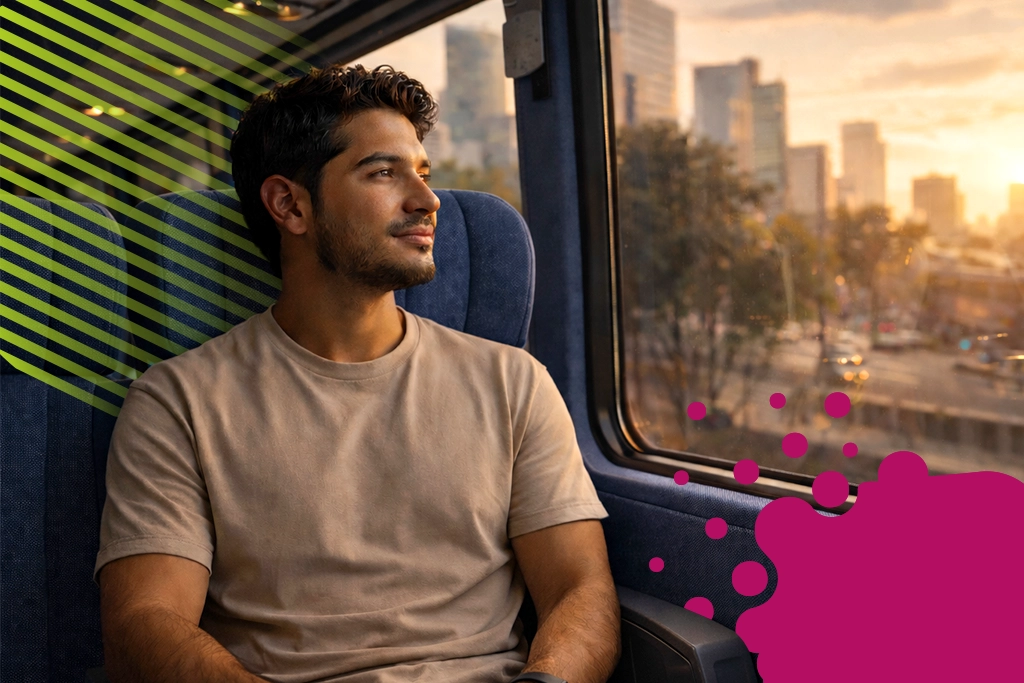 hombre viendo por la ventana de camión | JAPI