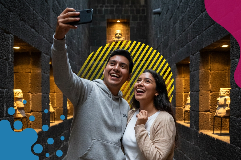 pareja tomándose una foto en museo | JAPI