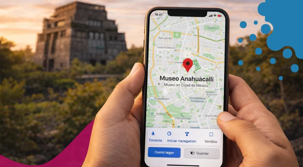 google maps en un telefono señalando Museo Anahuacalli | JAPI