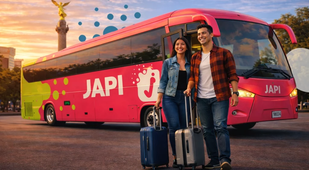 pareja con maletas frente a camión | JAPI