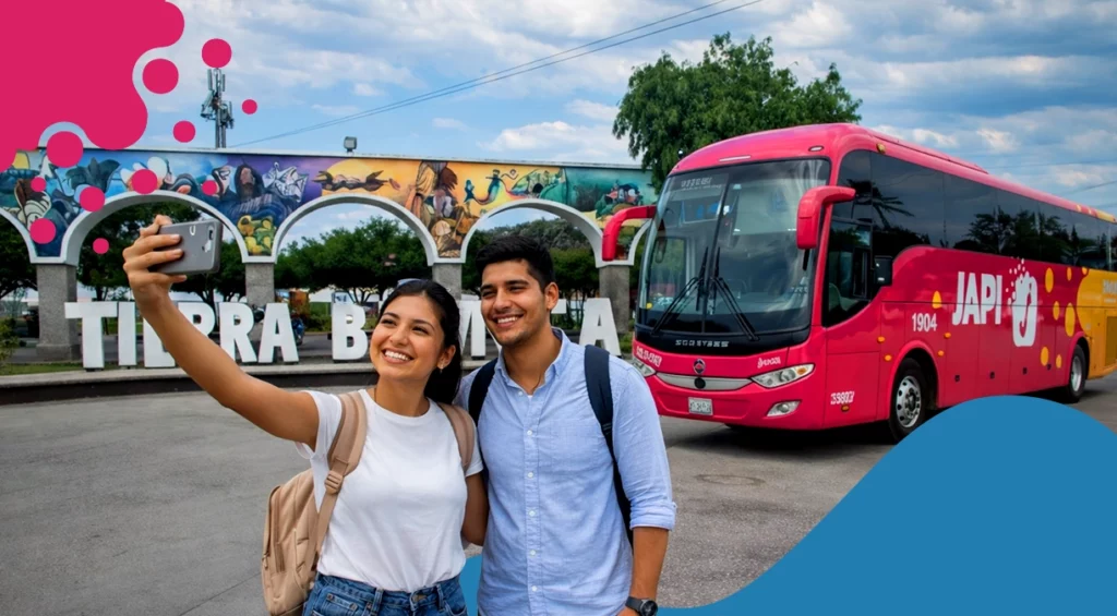 pareja tomándose una foto frente a camión | JAPI