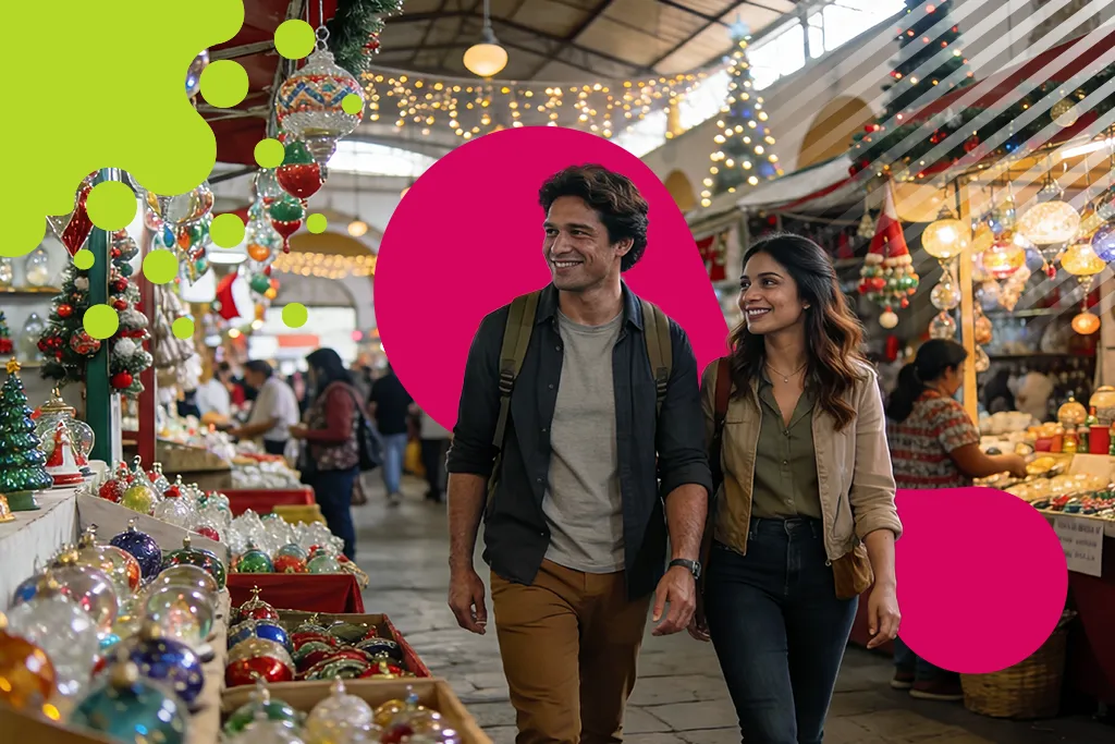 pareja caminando en mercado | JAPI