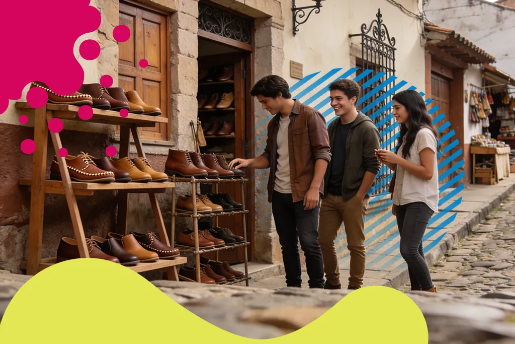 jovenes viendo cosas en un puesto | JAPI